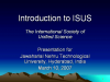 Introductory slide to ISUS